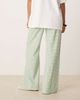 Threadbare Threadbare tie waist wide leg pants in sage green and white gingham - 4