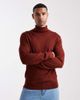 Threadbare Threadbare turtle neck sweater in burgundy-Red - 1