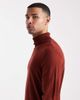 Threadbare Threadbare turtle neck sweater in burgundy-Red - 4