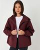 Threadbare Threadbare waterproof hooded funnel neck jacket in burgundy-Red - 1