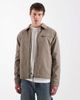 Threadbare Threadbare zip front barn jacket with contrasting collar in taupe-Neutral - 1