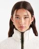 Threadbare Threadbare zip front teddy fleece with back panel in ecru and khaki green-White - 2
