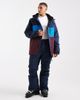 Threadbare Threadbare zip through ski jacket with hood in navy and burgundy - 2