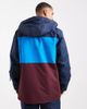 Threadbare Threadbare zip through ski jacket with hood in navy and burgundy - 3
