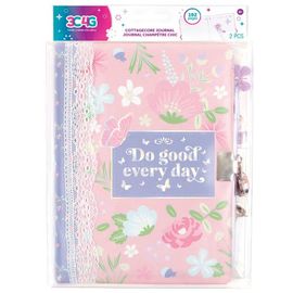 Three Cheers For Girls Three Cheers For Girls Cottagecore Floral Locking Journal & Pen With Butterfly Charm Pen