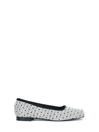 THREE TO EIGHTY Ballet Toe Flat Shoes (Jacquard)