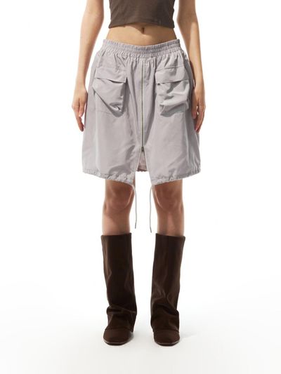 THREE TO EIGHTY Cargo Midi Skirt (Beige)