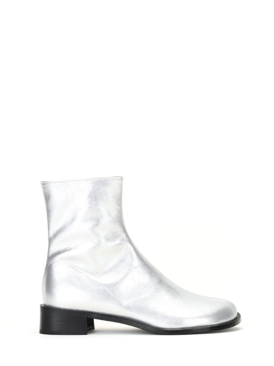THREE TO EIGHTY Flat Ankle Boots_Silver
