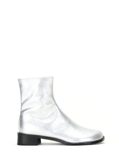 THREE TO EIGHTY Flat Ankle Boots_Silver