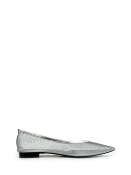 THREE TO EIGHTY Mesh Stiletto Flat Shoes_Silver