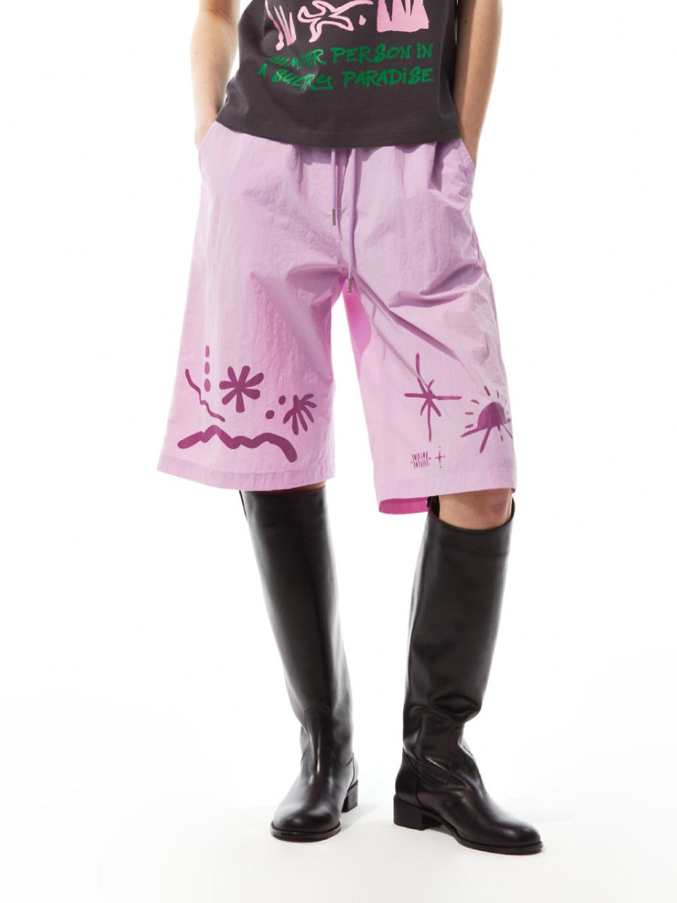 THREE TO EIGHTY Printed Summer Shorts (Pink)