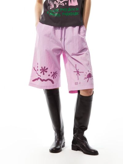 THREE TO EIGHTY Printed Summer Shorts (Pink)