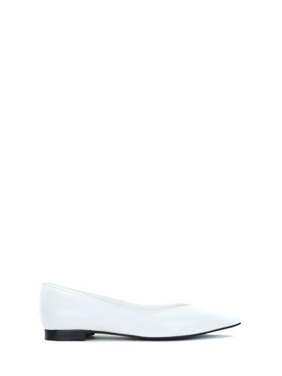 THREE TO EIGHTY Stiletto Flat Shoes (White)