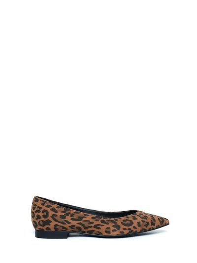 THREE TO EIGHTY Stiletto Flat Shoes_Brown