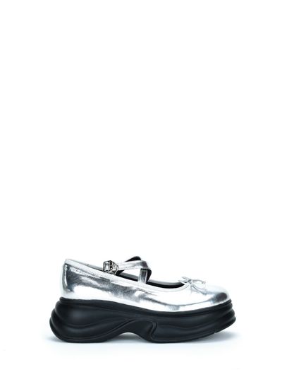 THREE TO EIGHTY Strap Mary Jane Platform _ Sliver