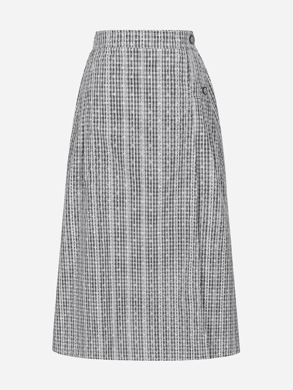 Thursday Island Check Wrap A-Line Skirt (T254MSK236W)