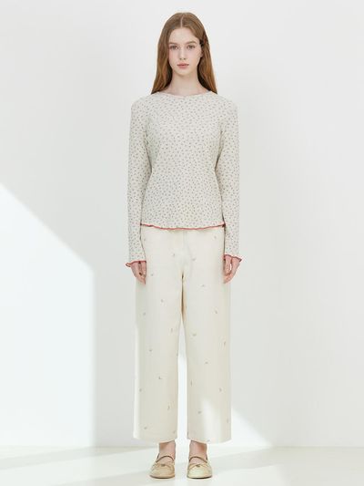 Thursday Island Embroidered Baggy Wide Pants (T252MPT133W)