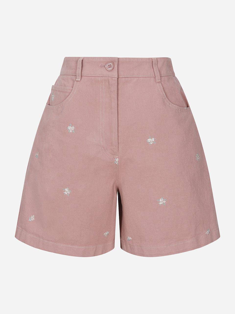 Thursday Island Floral Embroidered Cotton Short Pants (T254MPT250W)
