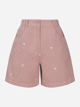 Thursday Island Floral Embroidered Cotton Short Pants (T254MPT250W)