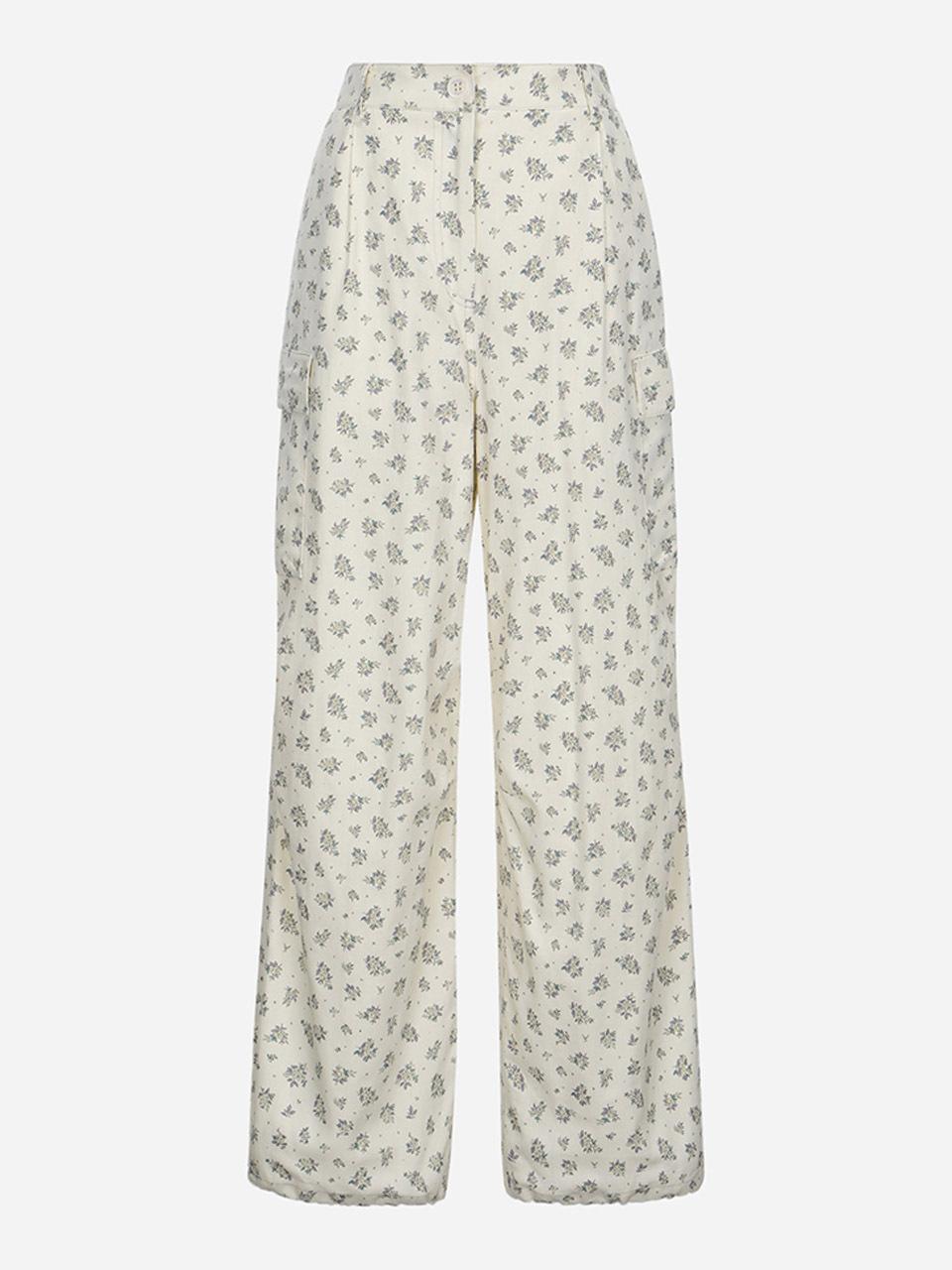 Thursday Island Floral Pattern Tucked Cargo Pants (T254MPT241W)