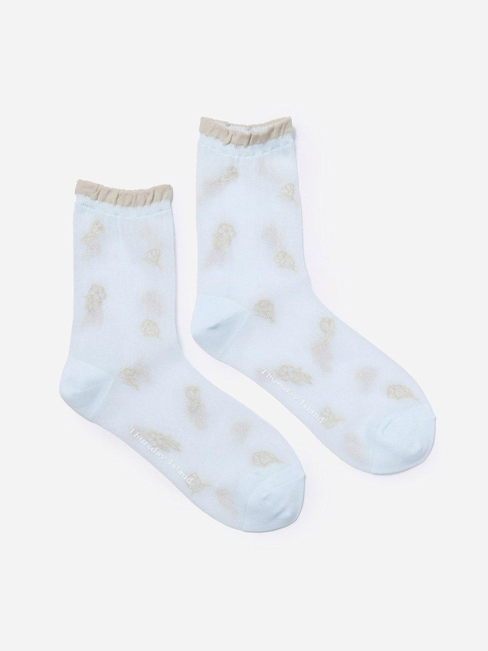Thursday Island Flower Drawing Socks (T254MSC238W)