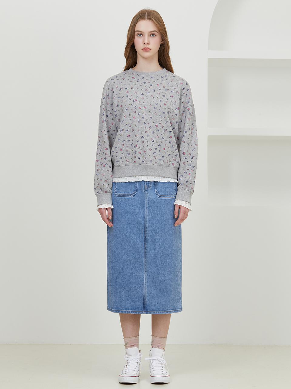 Thursday Island Out-pocket Midi Denim Skirt (T252MSK139W)