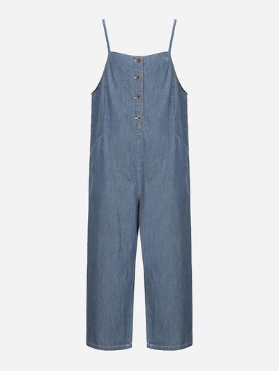 Thursday Island Roll-up Denim Overall (T254MJE259W)