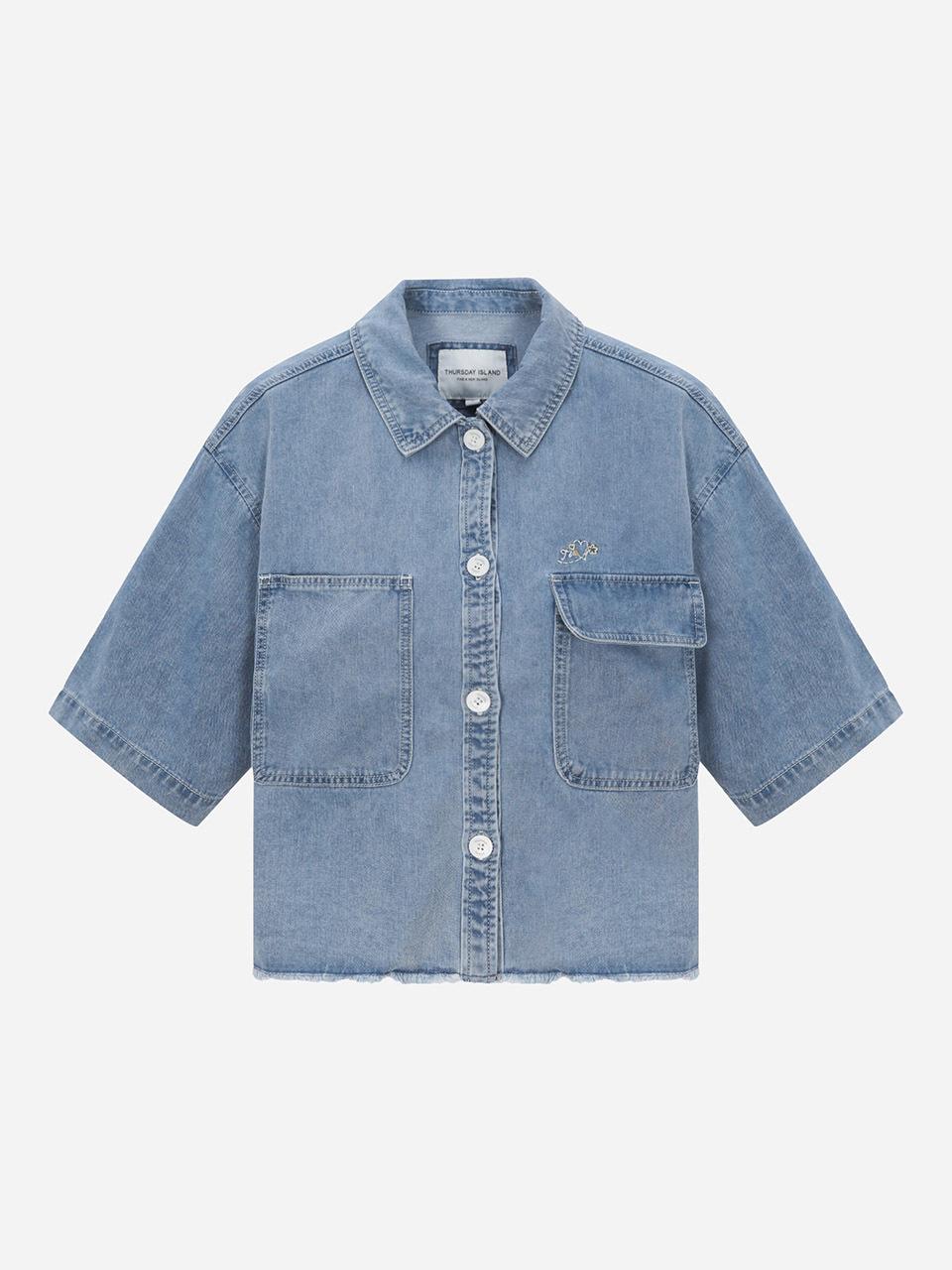 Thursday Island Shirt-style Denim Crop Jacket (T254MJK231W)