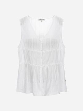 Thursday Island V-neck Sleeveless Blouse (T254MBL291W)
