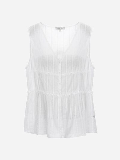 Thursday Island V-neck Sleeveless Blouse (T254MBL291W)