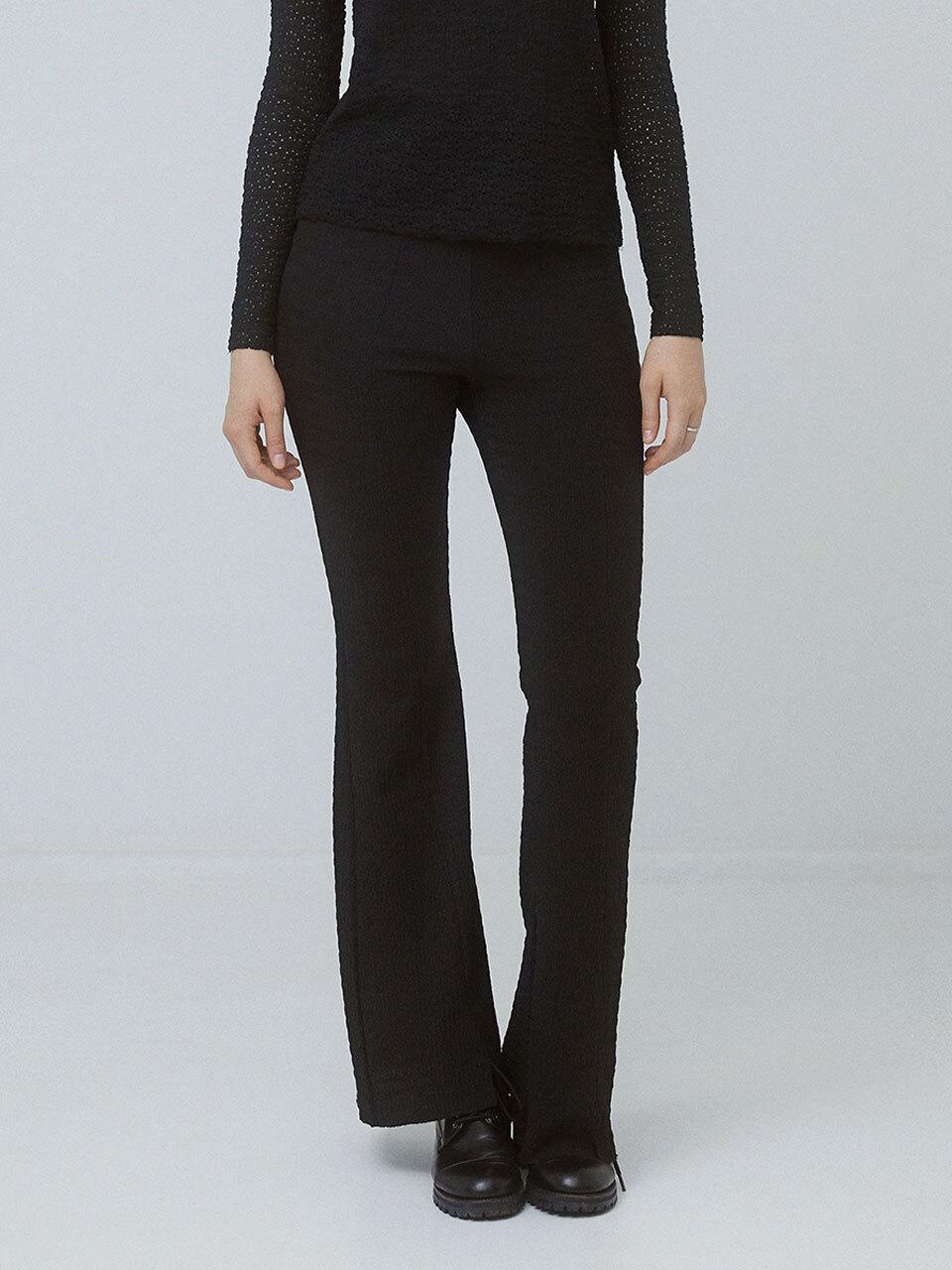 tibaeg CREPE JERSEY SLIM PANTS BLACK