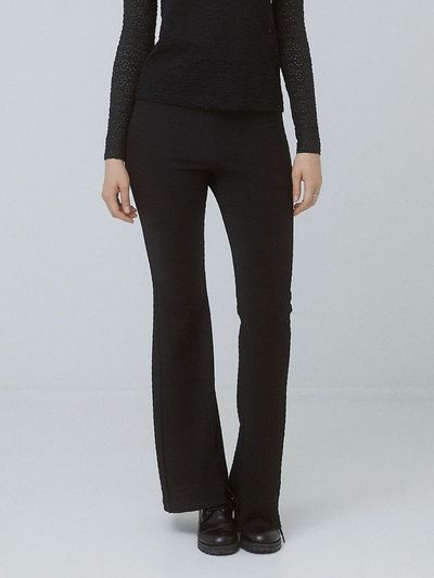 tibaeg CREPE JERSEY SLIM PANTS BLACK