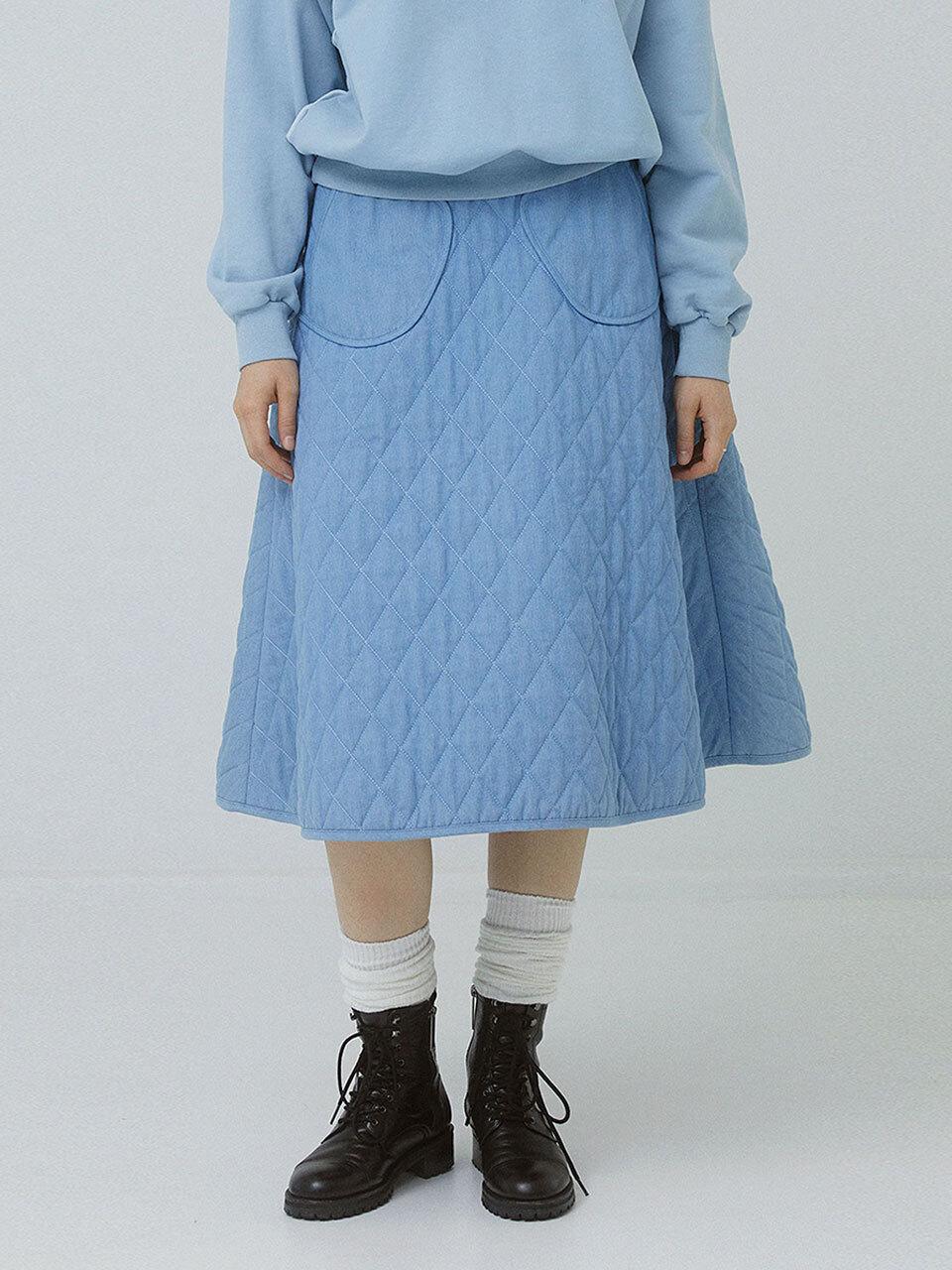 tibaeg DENIM QUITING SKIRT BL