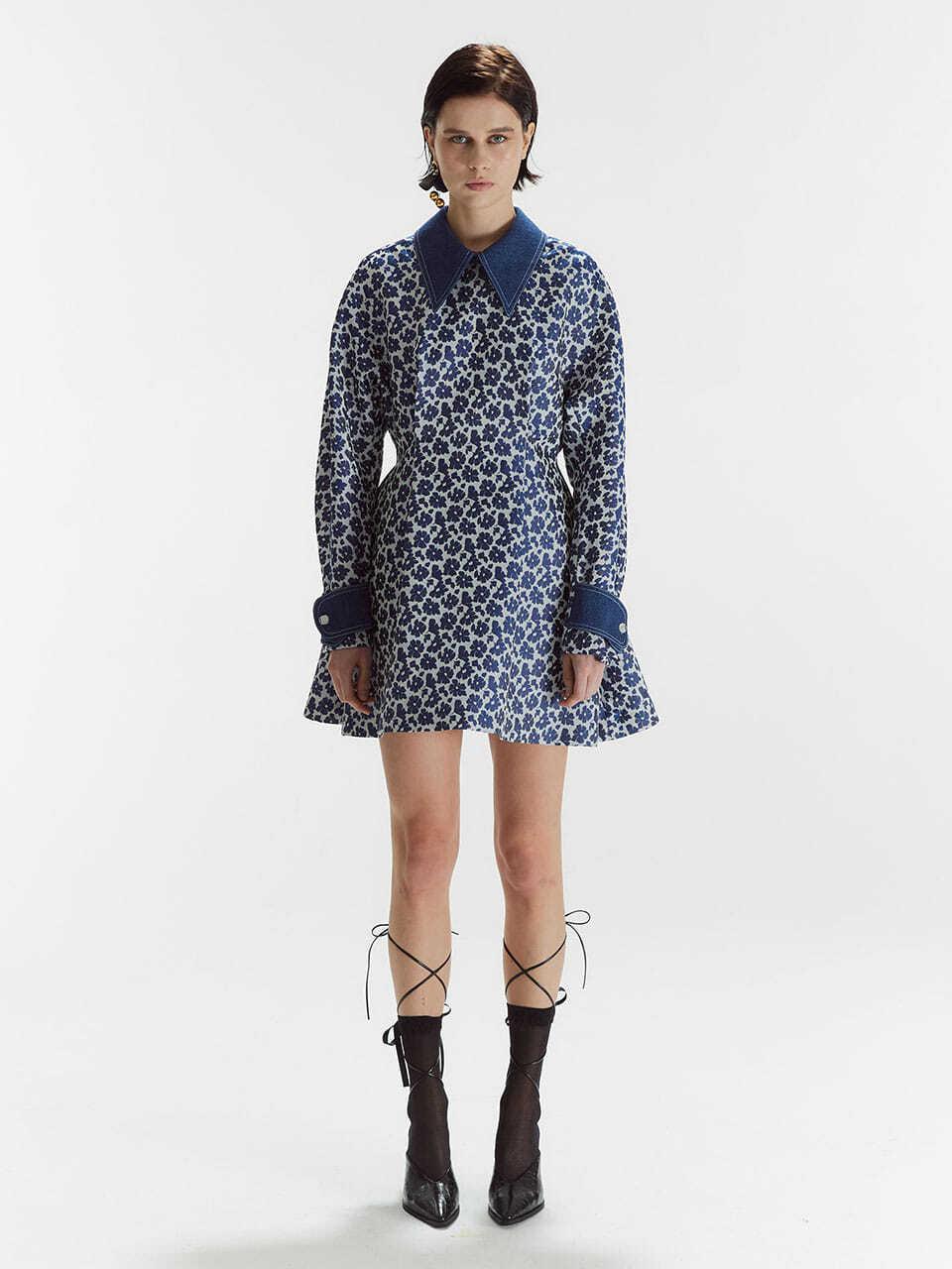 tibaeg FLOWER JAQUARD DRESS Flower Jacquard dress