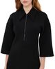 Tibi Tibi Bonded Viscose Zip Front Short Sleeve Slim Tunic Black - 1