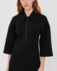Tibi Tibi Bonded Viscose Zip Front Short Sleeve Slim Tunic Black - 6