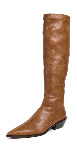 Tibi Tibi Bronson Faux Leather Boots Cognac