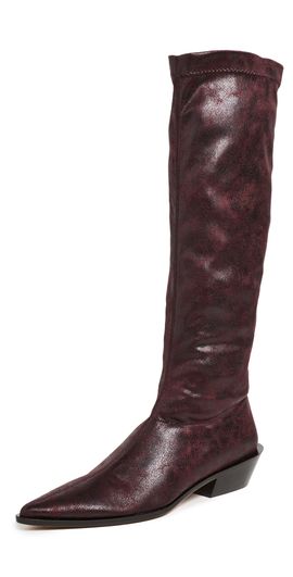 Tibi Tibi Bronson Faux Leather Boots Wine