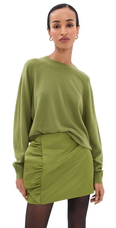Tibi Tibi Cashmere Crew Neck Sweater Ick Green