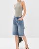 Tibi Tibi Classic Wash Newman Shorts Classic Blue - 5
