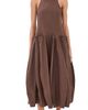 Tibi Tibi Compact Poplin Pinched Pleat Dress Sepia Brown - 1