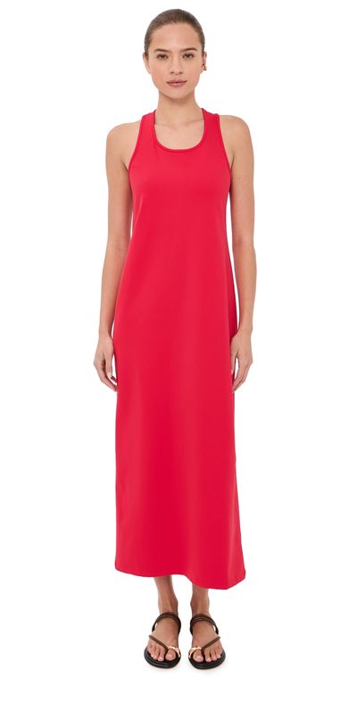 Tibi Tibi Compact Ultra Stretch Knit Sleeveless Dress Red
