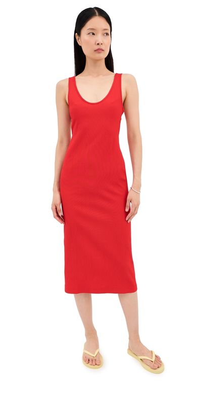 Tibi Tibi Creased Stretch Crepe Racerback Dress Red