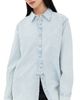 Tibi Tibi Denim Shirting Charlie Slim Shirt Bleached Denim - 1