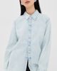 Tibi Tibi Denim Shirting Charlie Slim Shirt Bleached Denim - 2
