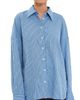 Tibi Tibi Edmund Lyocell Stripe Oversized Shirt Blue Multi - 1