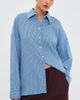 Tibi Tibi Edmund Lyocell Stripe Oversized Shirt Blue Multi - 2