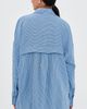 Tibi Tibi Edmund Lyocell Stripe Oversized Shirt Blue Multi - 3