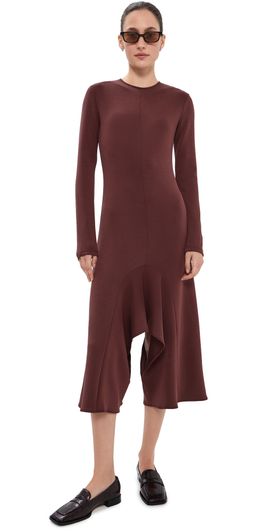 Tibi Tibi Feather Weight Neoprene Drape Dress Bordeaux
