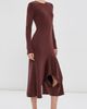 Tibi Tibi Feather Weight Neoprene Drape Dress Bordeaux - 4